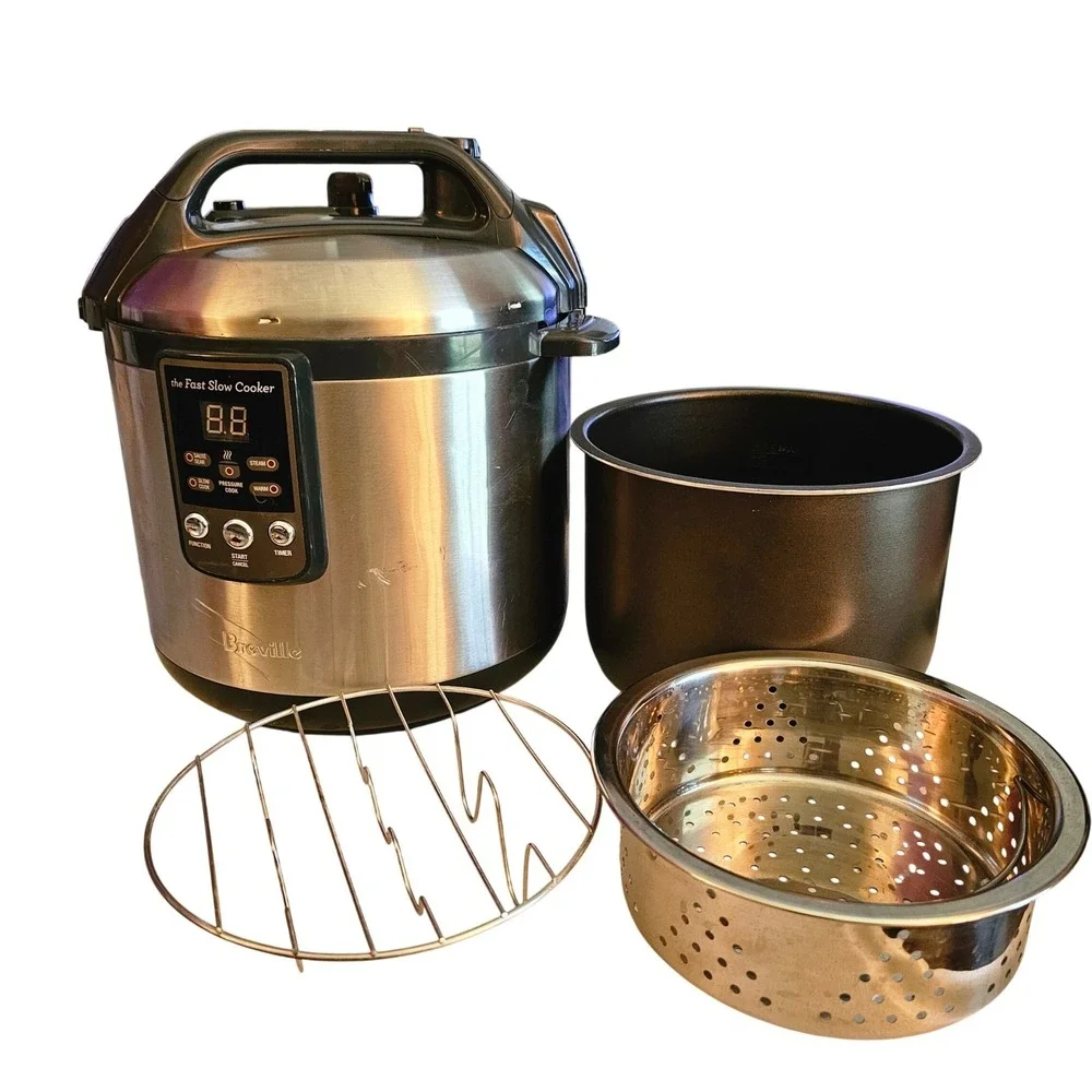 Breville BPR600XL Fast Slow Cooker 6 Qt Pressure Stainless Steel 1100W